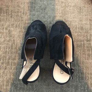 Black Covered Foot Heels